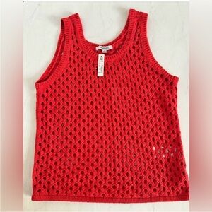Open-Stitch Sweater Tank - HIMALAYAN ORANGE